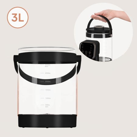 Aparat pentru incalzirea si declorizarea apei, Lionelo, Babypresto 2.0, Pentru lapte parf, Lampa UV, Rezervor 3l, Lumina de noapte, Dozare 30- 300 ml, 1200 W, Afisaj digital, Negru [18]