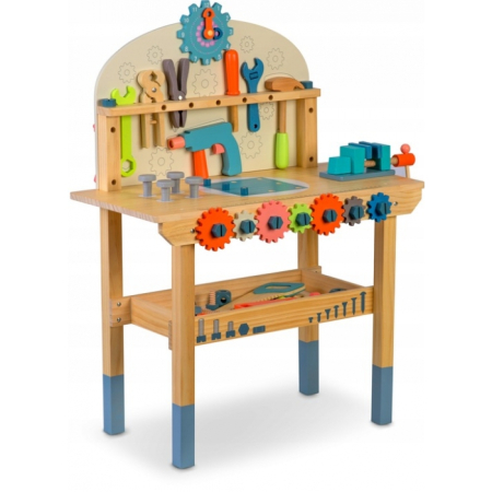 Jucarii diverse - Atelier de lucru din lemn cu accesorii incluse, 60 x 30 x 75.5 cm, Ricokids RK-876