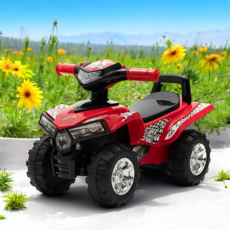 ATV copii, Baby Mix, Masinuta, cu lumini si muzica, Fara pedale, 60 x 38 x 42 cm, Red [2]
