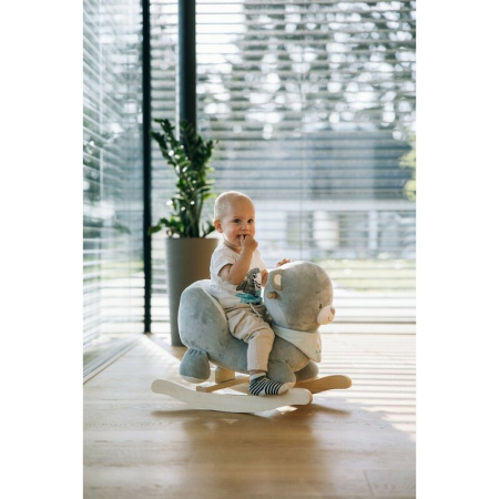 Balansoar, Free2Play, Max the Bear, cu sa confortabila cu spatar, din lemn, 18 luni+, Blue [3]