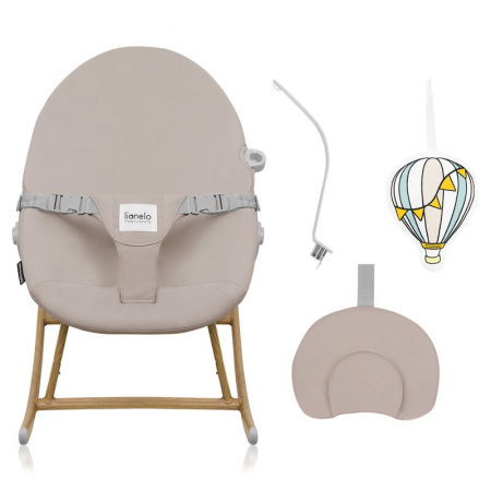 Balansoar Lionelo Dalia 4 in 1 cu bara de jucarii Bej [5]