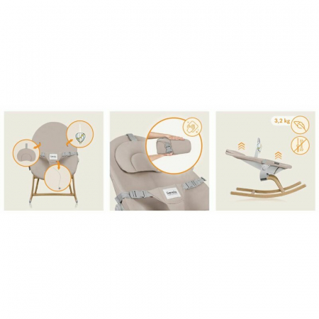 Balansoar Lionelo Dalia 4 in 1 cu bara de jucarii Bej [19]