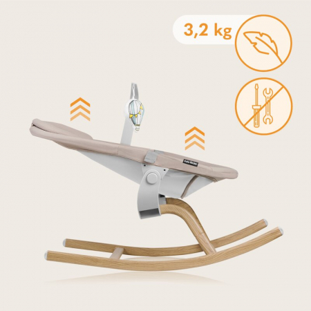 Balansoar Lionelo Dalia 4 in 1 cu bara de jucarii Bej [26]