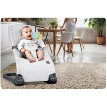 Balansoar pentru copii 2 in 1 cu jucarii, Nukido 705201, Gri deschis [8]