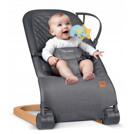 Leagane & balansoare & sezlonguri - Balansoar pentru copii 2 in 1 cu jucarii, Nukido 705202, Gri antracit