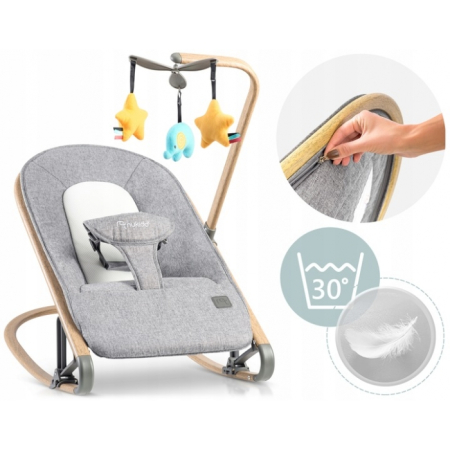 Balansoar pentru copii 2 in 1 cu jucarii, Nukido 705300, Gri [4]