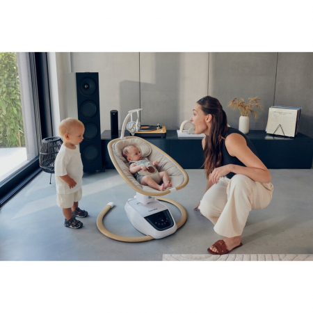 Balansoar si sezlong Lionelo Olivia 2 in 1 Electric cu leganare 3D Bej [24]