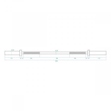 Bara haltera olimpica HMS GO160 120cm/50mm [6]