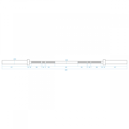 Bara halterea olimpica HMS GO450 220cm/50mm [8]