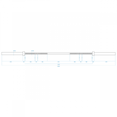Bara Olimpica HMS Premium GO900 220 cm + 2 sigurante [3]