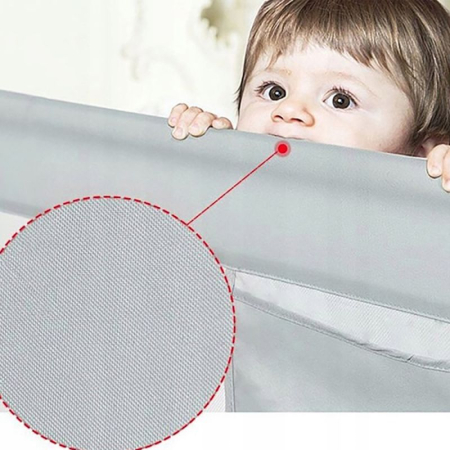 Bariera protectie pat culisanta XXL 140 cm Bears Grey, inaltime reglabila 68-98 cm [6]