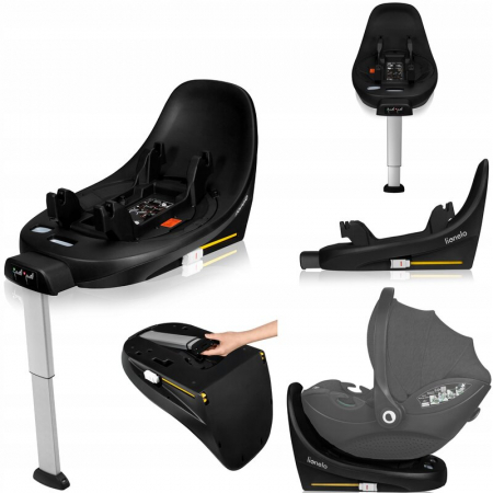 Baza scaun auto i-Size Lionelo Moxie Rotativa 360 cu isofix si picior stabilizator cu indicatori pentru instalare corecta Negru [2]
