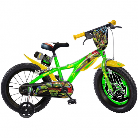 Biciclete copii cu roti 14 inch (3-7 ani) - Bicicleta copii Dino Bikes 14' Testoasele Ninja