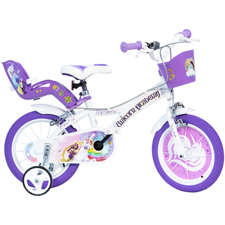 Biciclete copii cu roti 14 inch (3-7 ani) - Bicicleta copii Dino Bikes 14' Unicorn Academy