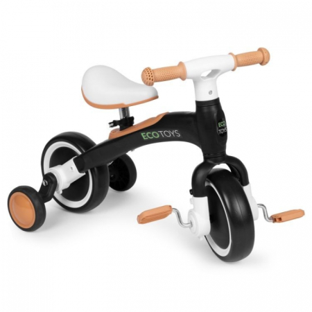 Triciclete copii si adulti - Bicicleta cu pedale 3 in 1 si roti ajutatoare Ecotoys LC-V1359