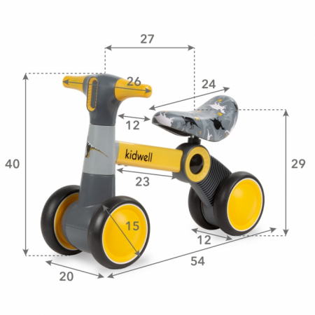 Bicicleta fara pedale Kidwell PETITO Dino [11]