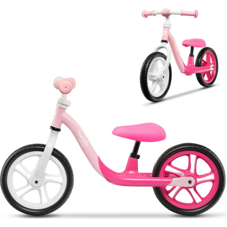Bicicleta fara pedale, Lionelo, Alex, Usoara, cu ghidon si sa reglabile, Greutate 3.3 Kg, cu roti din spuma EVA, 12 inch, Bubblegum [2]