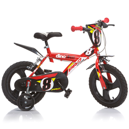 Biciclete copii cu roti 14 inch (3-7 ani) - Bicicleta pentru copii Pro Cross DB-143GLN-06 Dino Bikes, 14 inch, culoare rosu