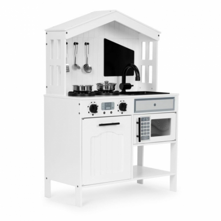Bucatarii copii - Bucatarie din lemn cu accesorii Ecotoys PLK563 - Alb