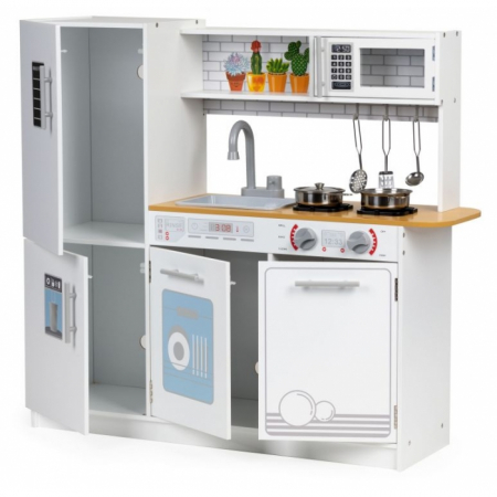 Bucatarie din lemn cu accesorii si LED-uri Ecotoys PLK553 [3]