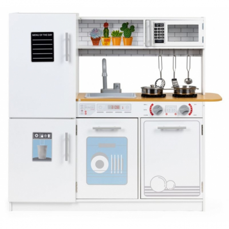 Bucatarii copii - Bucatarie din lemn cu accesorii si LED-uri Ecotoys PLK553
