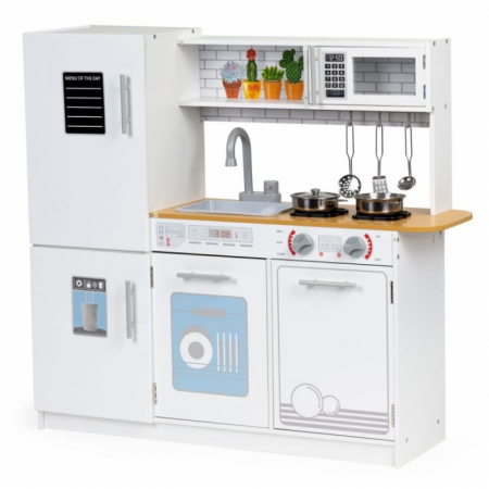 Bucatarie din lemn cu accesorii si LED-uri Ecotoys PLK553 [2]