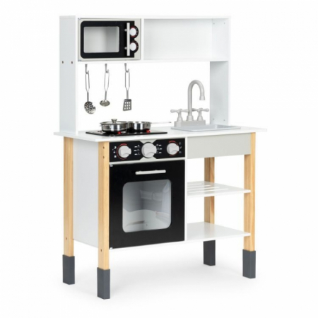 Bucatarii copii - Bucatarie din lemn cu accesorii si LED-uri Ecotoys PLK560