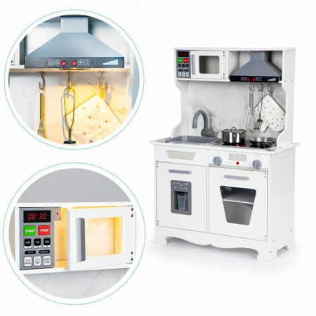 Bucatarie din lemn cu sunete, lumini si accesorii, Ecotoys TL10181 [7]