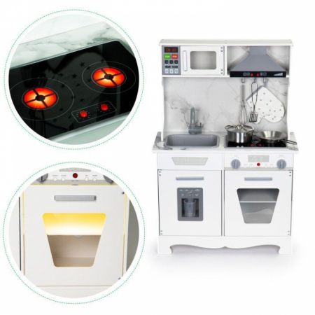 Bucatarie din lemn cu sunete, lumini si accesorii, Ecotoys TL10181 [6]