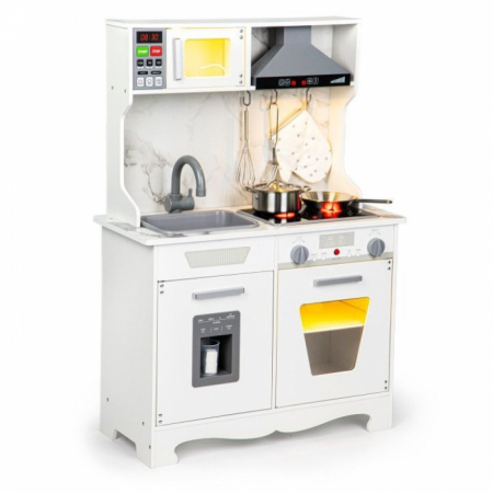 Bucatarii copii - Bucatarie din lemn cu sunete, lumini si accesorii, Ecotoys TL10181