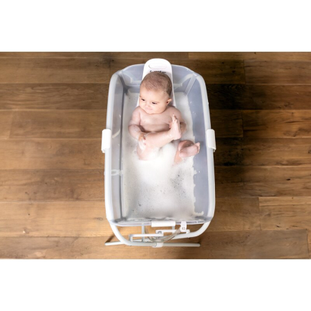 Cadita de baie cu pliere ultra-compacta, Jane, Oasis, cu doua manere, 68 x 42 x 26 cm, White [16]