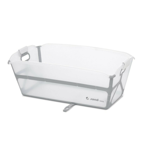 Baie - Cadita de baie cu pliere ultra-compacta, Jane, Oasis, cu doua manere, 68 x 42 x 26 cm, White
