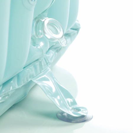 Cadita patrata gonflabila, Jane, Ideala pentru spatii mici si calatorii, 70 litri, 60 x 60 x 35 cm, 0-4 ani, Aquarel Blue [2]