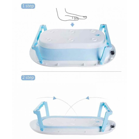 Cadita pliabila cu termometru si suport anatomic Genua Premium blue [4]