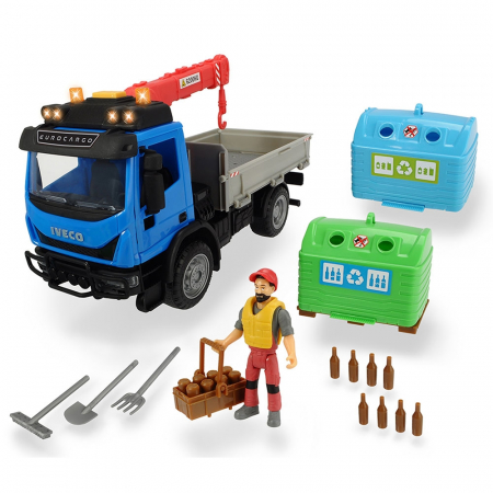 Camion Dickie Toys Playlife Iveco Recycling Container Set cu figurina si accesorii [0]