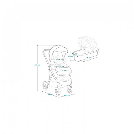 Carucior 2 in 1 Lionelo Amber Plus pana la 22 kg [38]