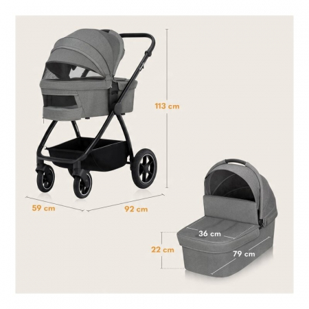 Carucior 2 in 1 Lionelo Meril cu landou si scaun cu dimensiune XL [28]