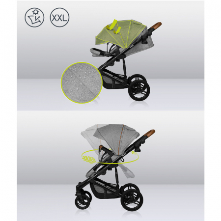 Carucior 2 in 1 Mari Tour Transformabil cu landou cu salteluta moale - Lionelo [15]