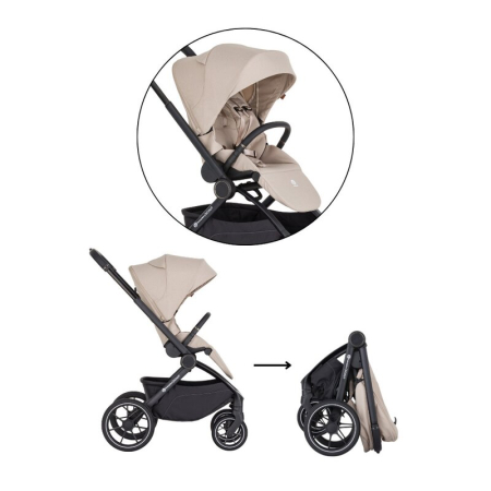 Carucior 2 in 1, Petite&Mars, Scout, Cu landou pliabil, Reversibil, Spatar si suport de picioare reglabile in 3 pozitii, Maner ajustabil, Cu accesorii, Pana la 22 kg, 0 luni+, Gri [23]