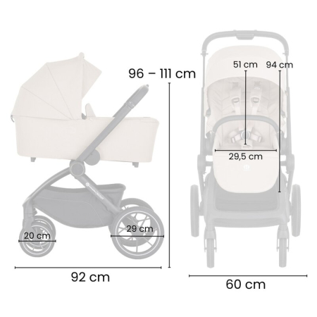 Carucior 2 in 1, Petite&Mars, Scout, Cu landou pliabil, Reversibil, Spatar si suport de picioare reglabile in 3 pozitii, Maner ajustabil, Cu accesorii, Pana la 22 kg, 0 luni+, Gri [10]