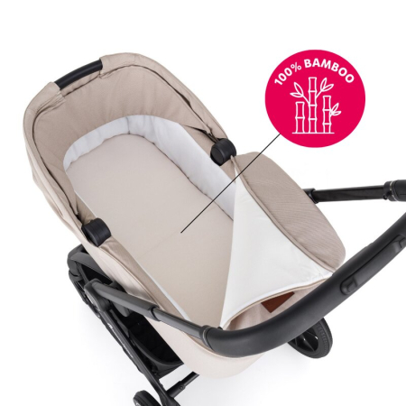 Carucior 2 in 1, Petite&Mars, Scout, Cu landou pliabil, Reversibil, Spatar si suport de picioare reglabile in 3 pozitii, Maner ajustabil, Cu accesorii, Pana la 22 kg, 0 luni+, Crem Cappuccino [25]