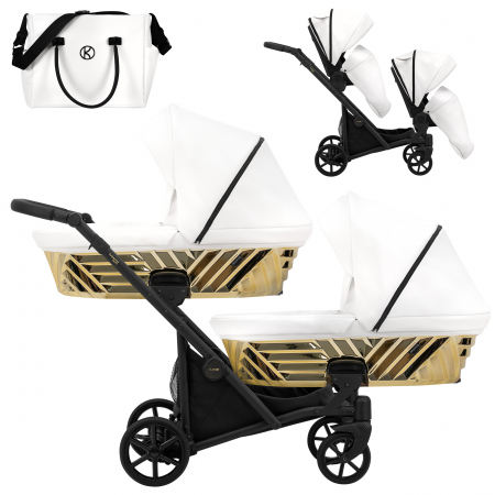 Carucioare gemeni - Carucior 2in1 gemeni Ivento Duo Glam - Kunert