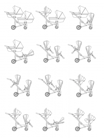 Carucior 3in1 pentru gemeni Ivento Duo Kunert [21]