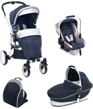 Carucioare copii - Carucior 3 in 1 cu maner reversibil P4 Trio Plebani