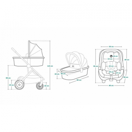 Carucior 3 in 1 Lionelo Amber cadru aluminiu Negru [40]