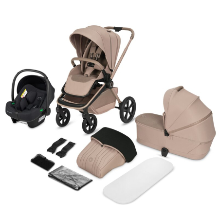Carucioare copii 3in1 - Carucior 3 in 1, Lionelo, Freya, Cu scoica ADAC, Landou si salteluta ventilate, Pliabil, Reglare spatar in 3 pozitii, Suport de picioare in 4 pozitii, Maner reglabil in 3 pozitii, Sustine 22 kg, Cu ac