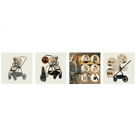 Carucior 3 in 1 Lionelo Meril cu landou de dimensiune XL Reversibil cu scoica auto [28]