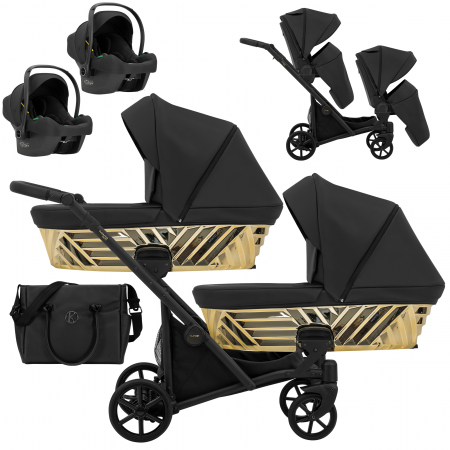 Carucioare gemeni - Carucior 3in1 gemeni Ivento Duo Glam - Kunert