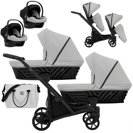 Carucioare gemeni - Carucior 3in1 pentru gemeni Ivento Duo Kunert