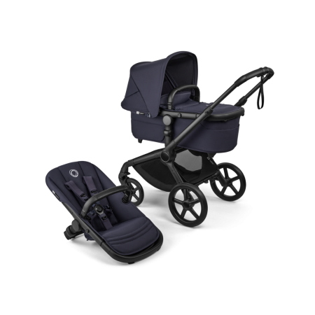 Carucioare copii 2in1 - Carucior Bugaboo Fox 5 Renew Black Deep Indigo 2 in 1